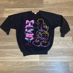 Vintage 90’s Neon Mickey Mouse Disney Sweatshirt Size XXXL